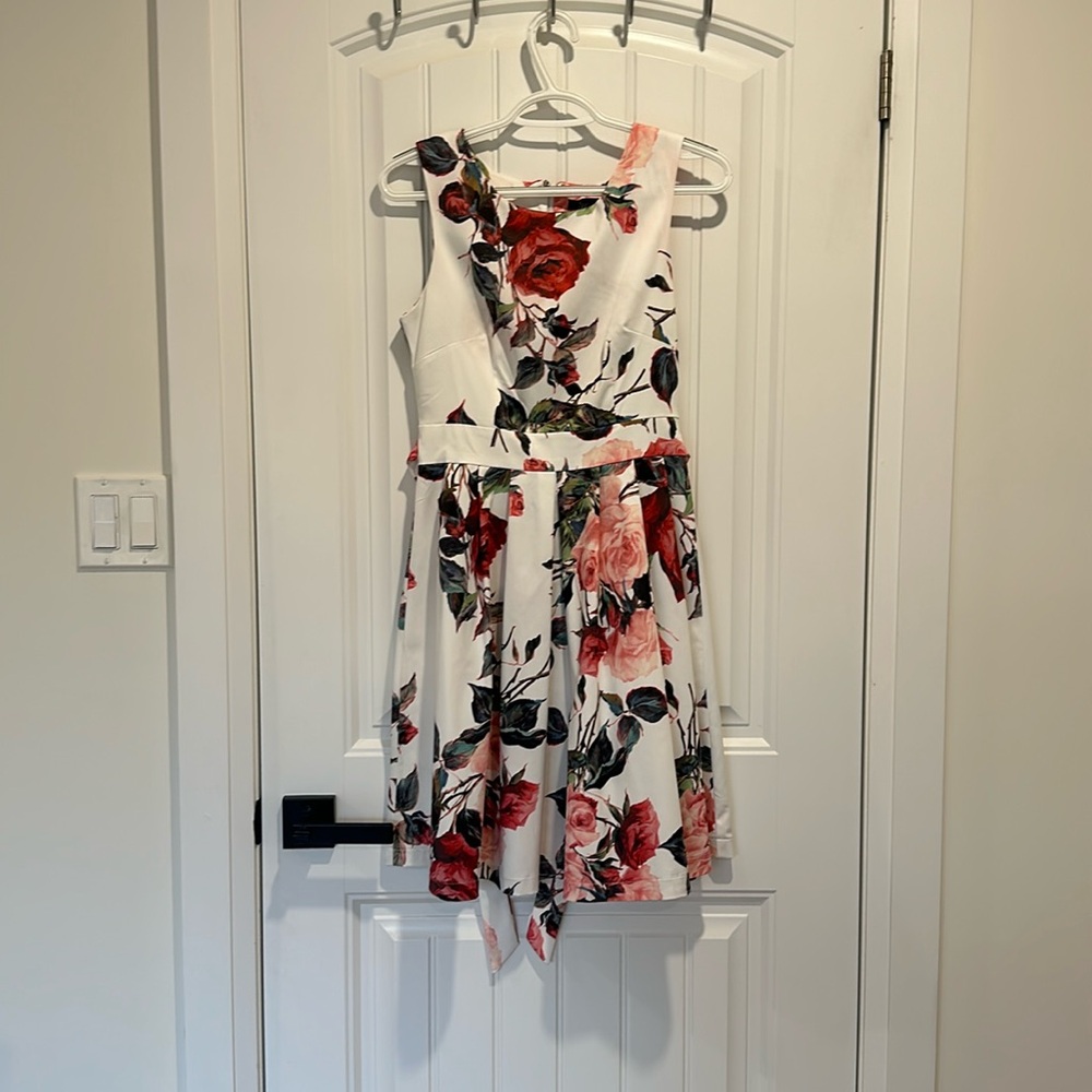 Satin floral dress